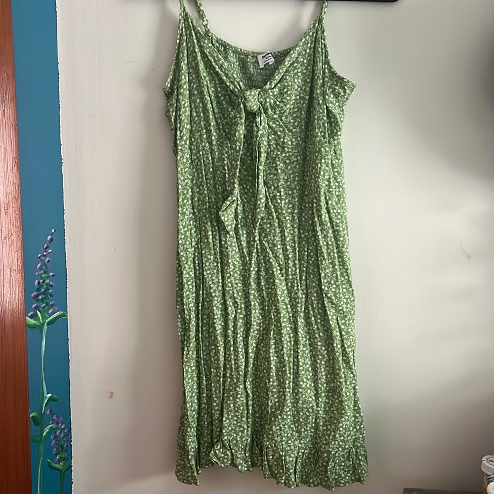 Green Floral Cotton On Dress